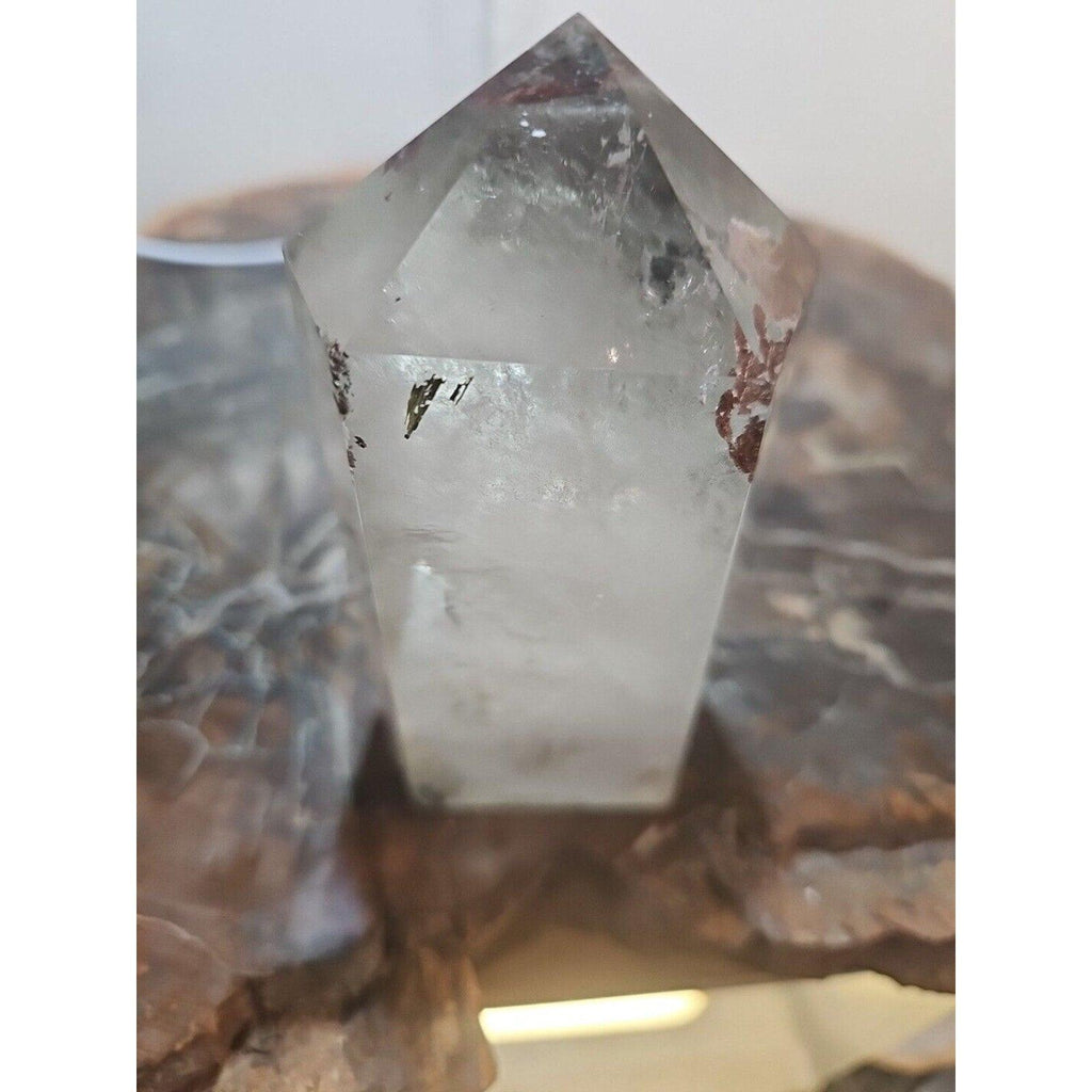 Madagascar Green Ghost Phantom Quartz Obelisk - 1.73LB Vitreous Healing Point | CrystalCloud Company by CrystalCloud Company