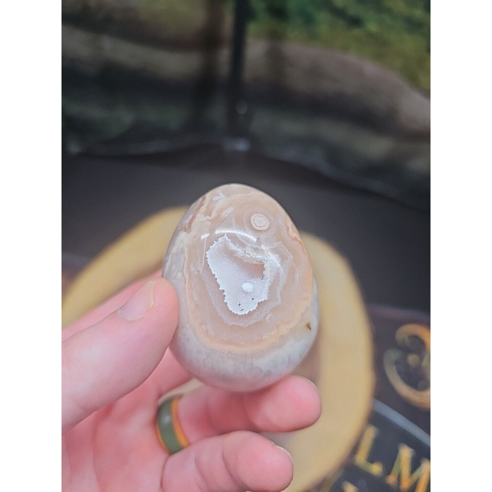 1lb 2pcs Natural Phantom Flower Carnelian Agate Crystal Geode Egg Carved Healing by CrystalCloud Company