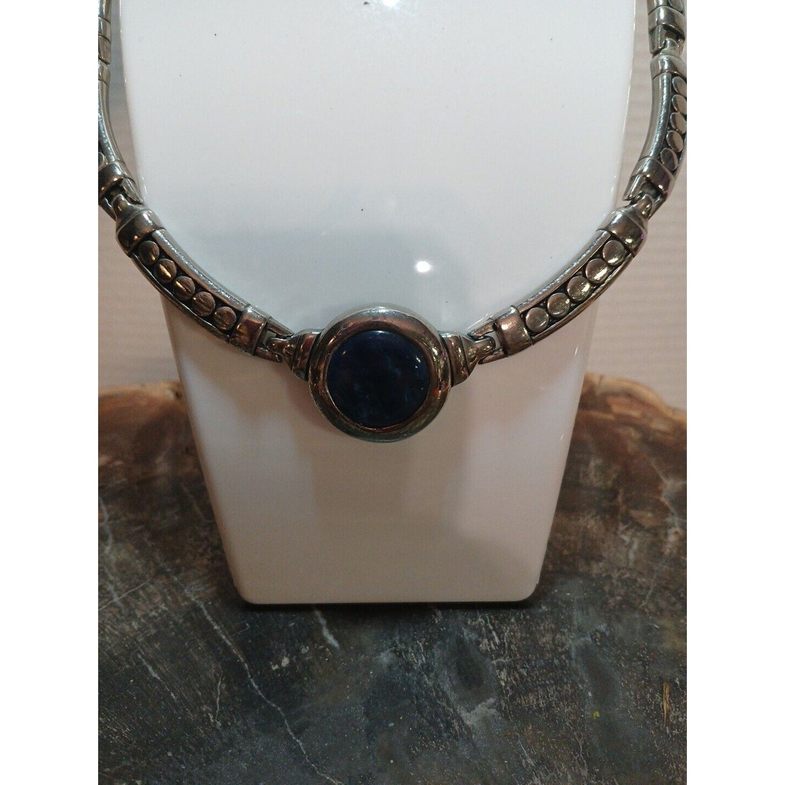 Silver Plated Necklace with Natural Stone Pendant by CrystalCloud Company