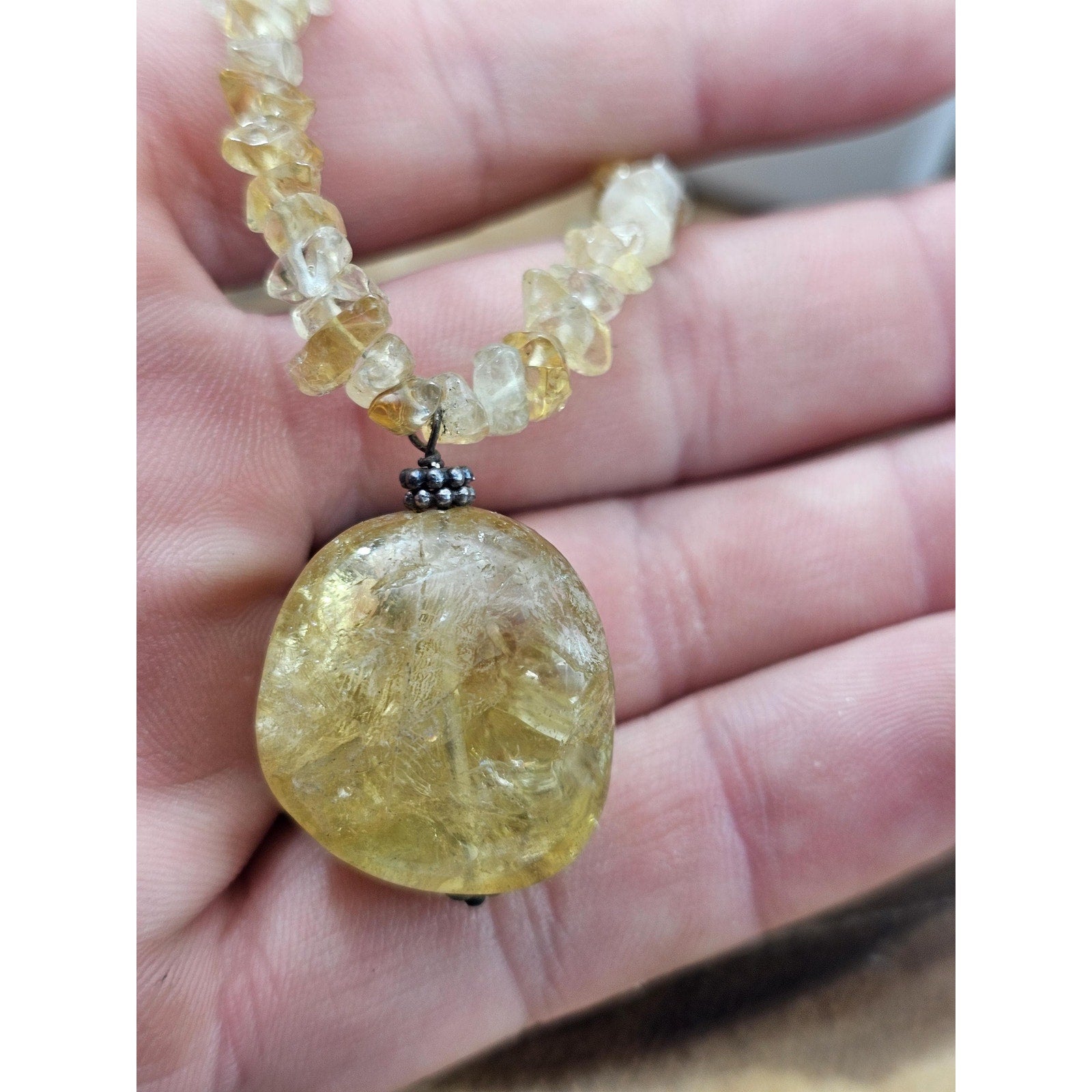 Vintage Citrine Sterling Silver Pendant Necklace - Radiant Golden Specimen | CrystalCloud Company by CrystalCloud Company
