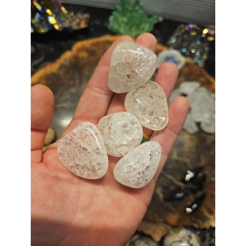 5 Pack Crackel Quartz Tumbled Stones: by CrystalCloud Company