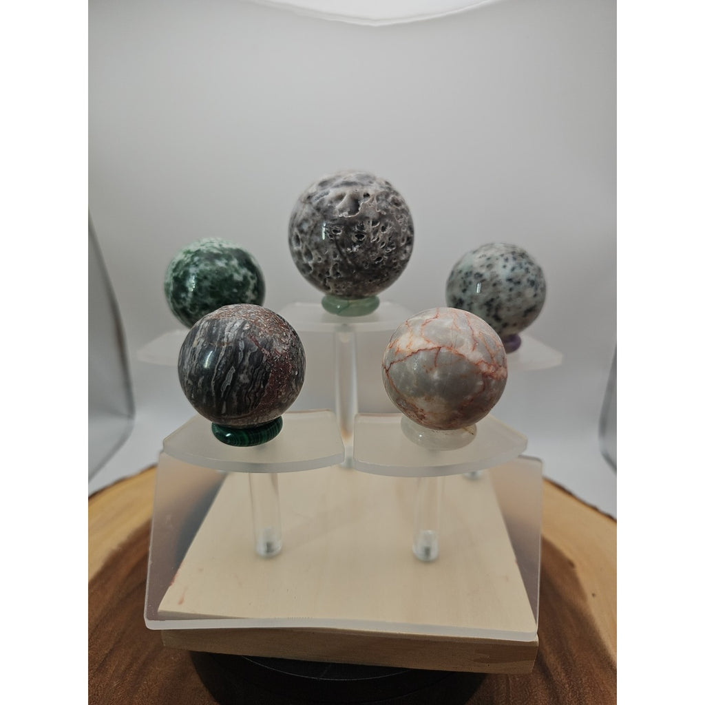 Ocean Jasper Sphere W/stand by CrystalCloud Company