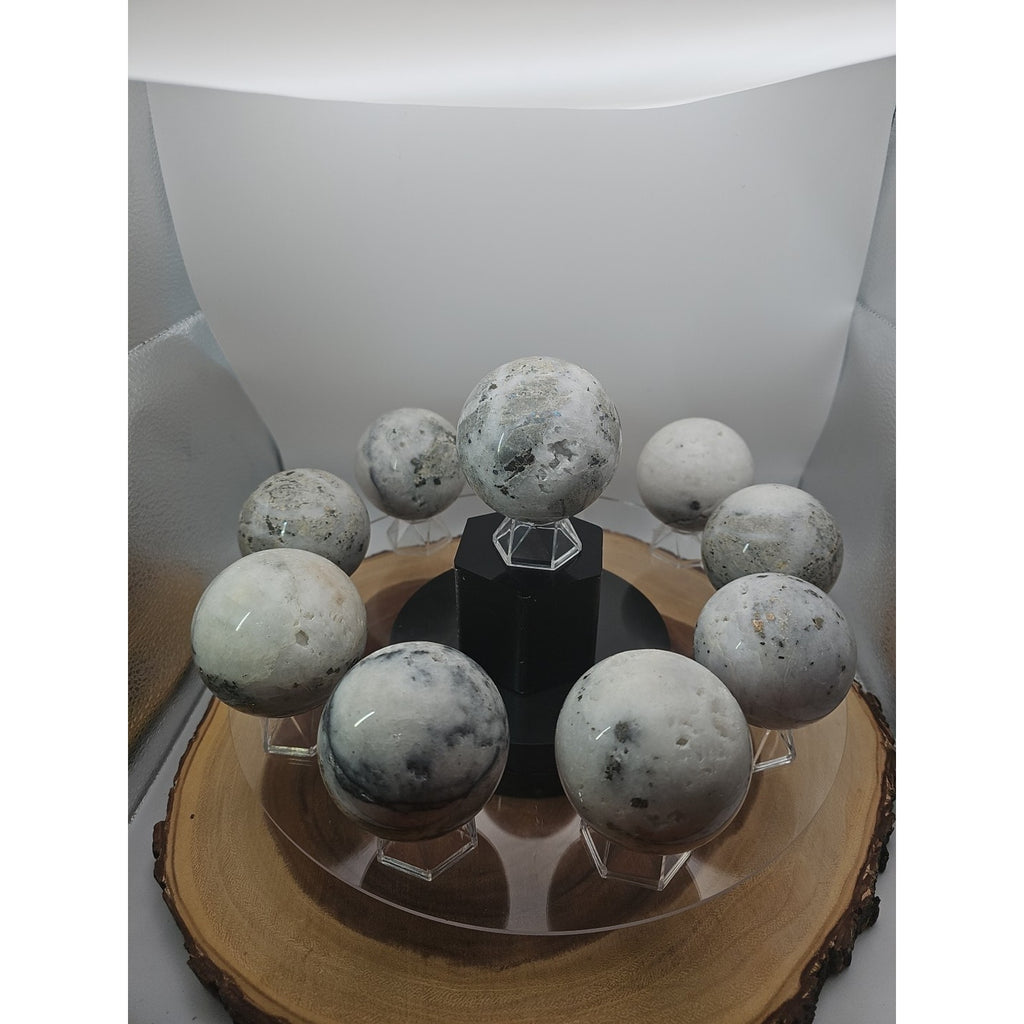 1 Each Natural Golden Pyrite & Jasper Crystal Sphere Ball Polished 55mm + by CrystalCloud Company