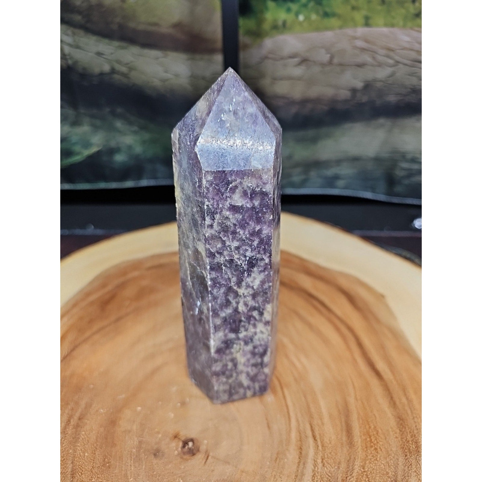 1ea Natural Purple Mica Lepidolite Crystal Point Tower Africa 505g by CrystalCloud Company