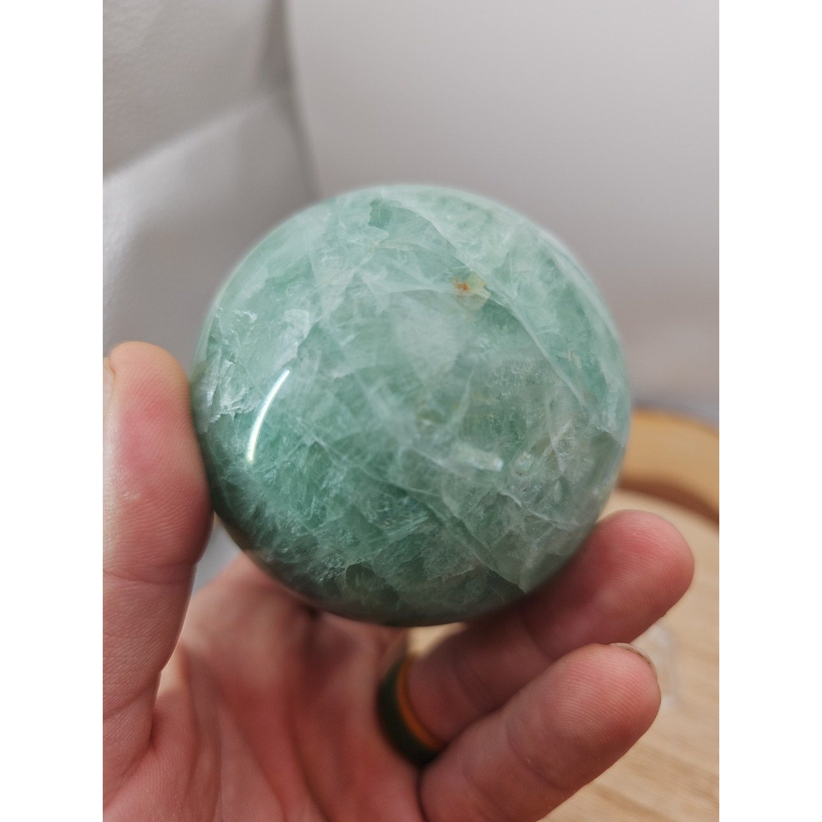 1.43lb Natural Rainbow Fluorite Quartz Crystal Sphere Ball Polished by CrystalCloud Company