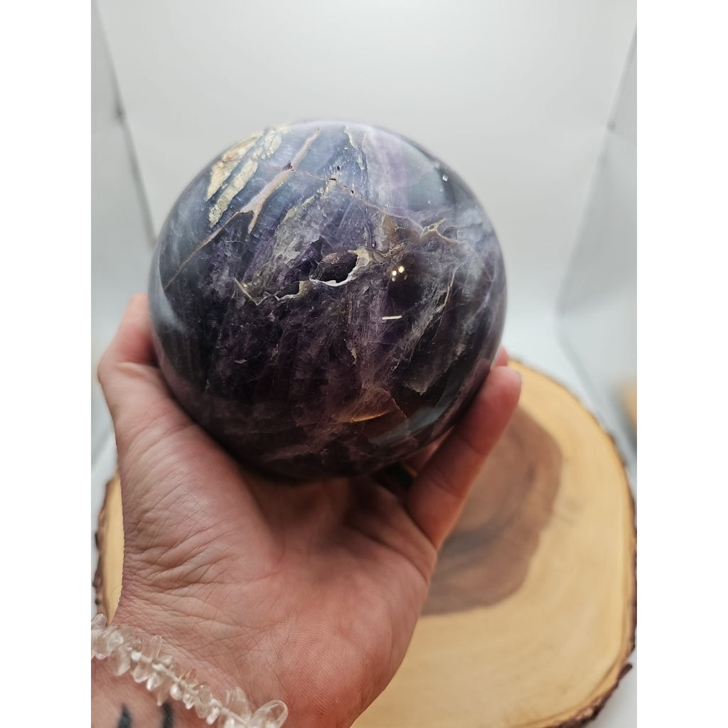 Large Rainbow Fluorite Quartz Crystal Sphere — 6.4 inches, Polished | CrystalCloud Company by CrystalCloud Company