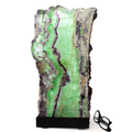 Rainbow Fluorite Table Lamp - Slice Set Vertical with Natural Live Edge