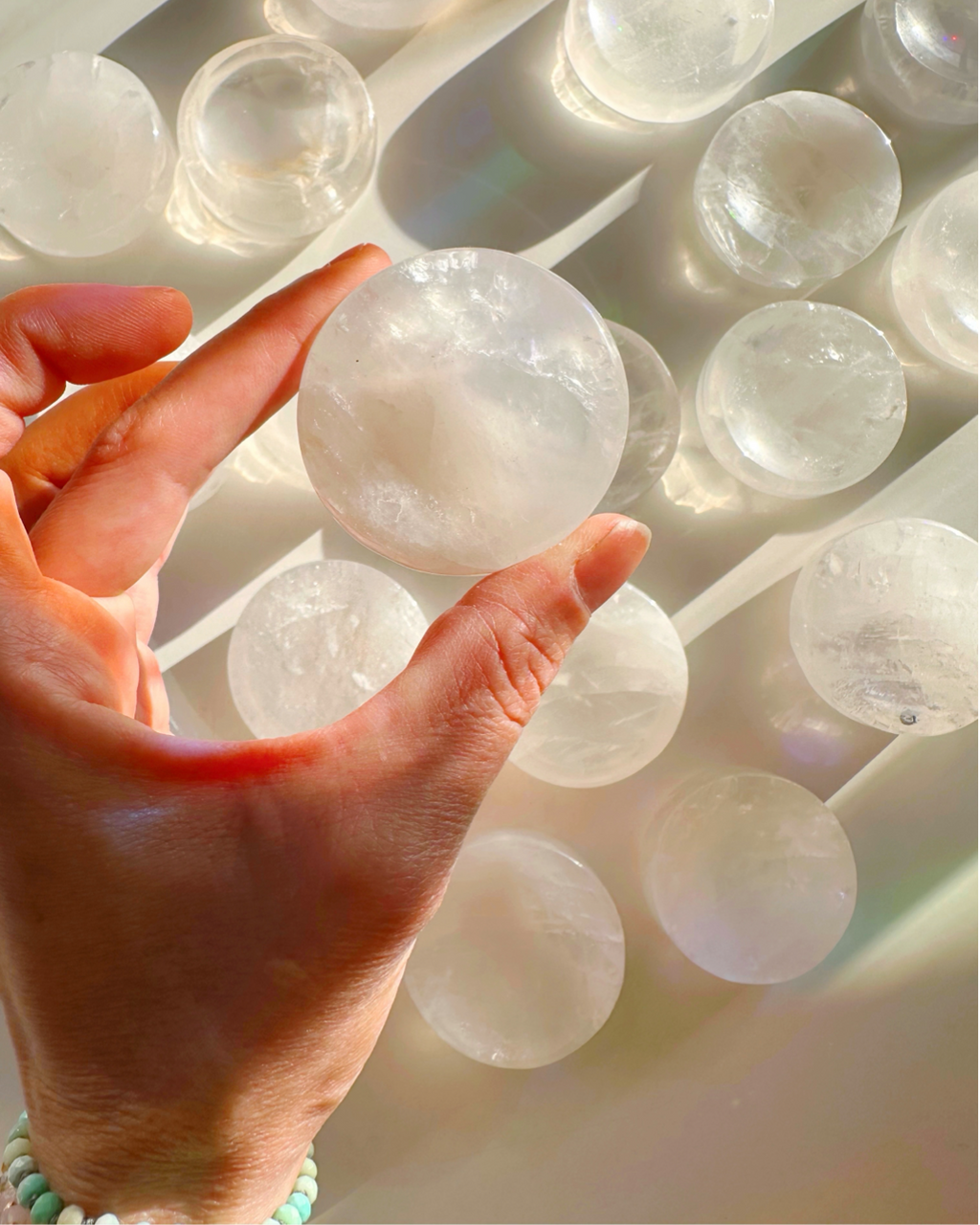 Clear Quartz Sphere Stand/Small Dish by Baltic Mermaid