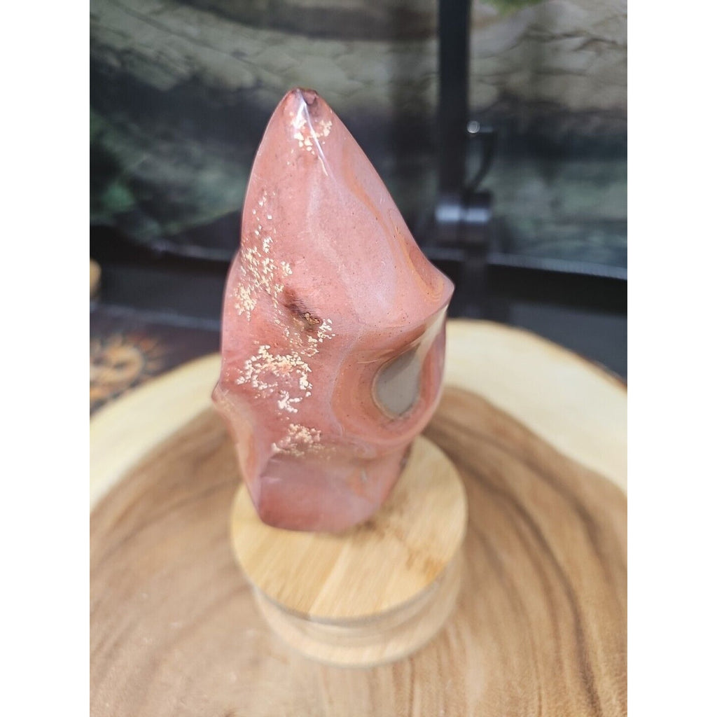 1.25LB 1Pcs Natural Polychrome Ocean Jasper Crystal Flame Point Carved Healing by CrystalCloud Company