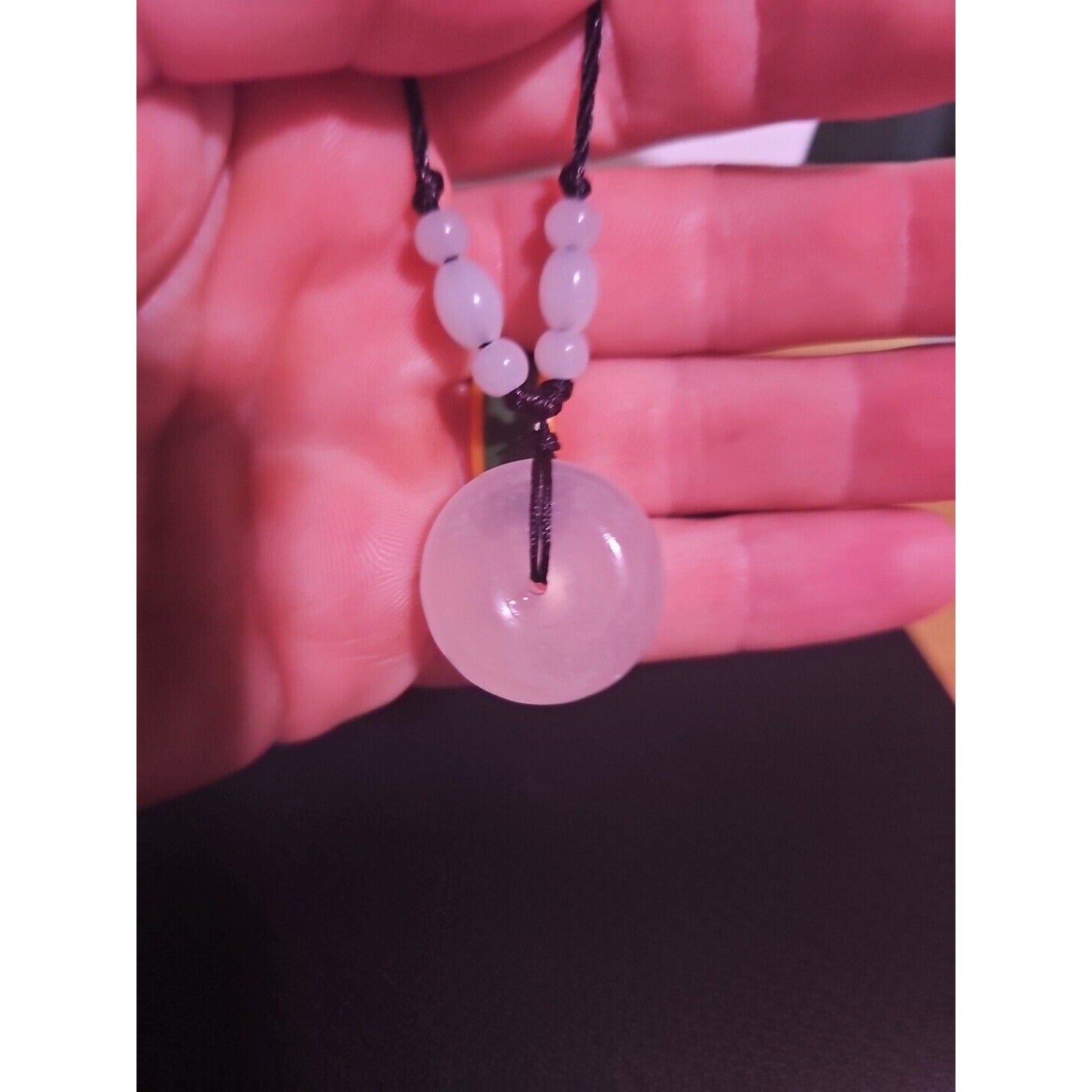Beautiful! Natural Jade Peace Lucky Buckle Pendant Necklace Healing Adjustable by CrystalCloud Company