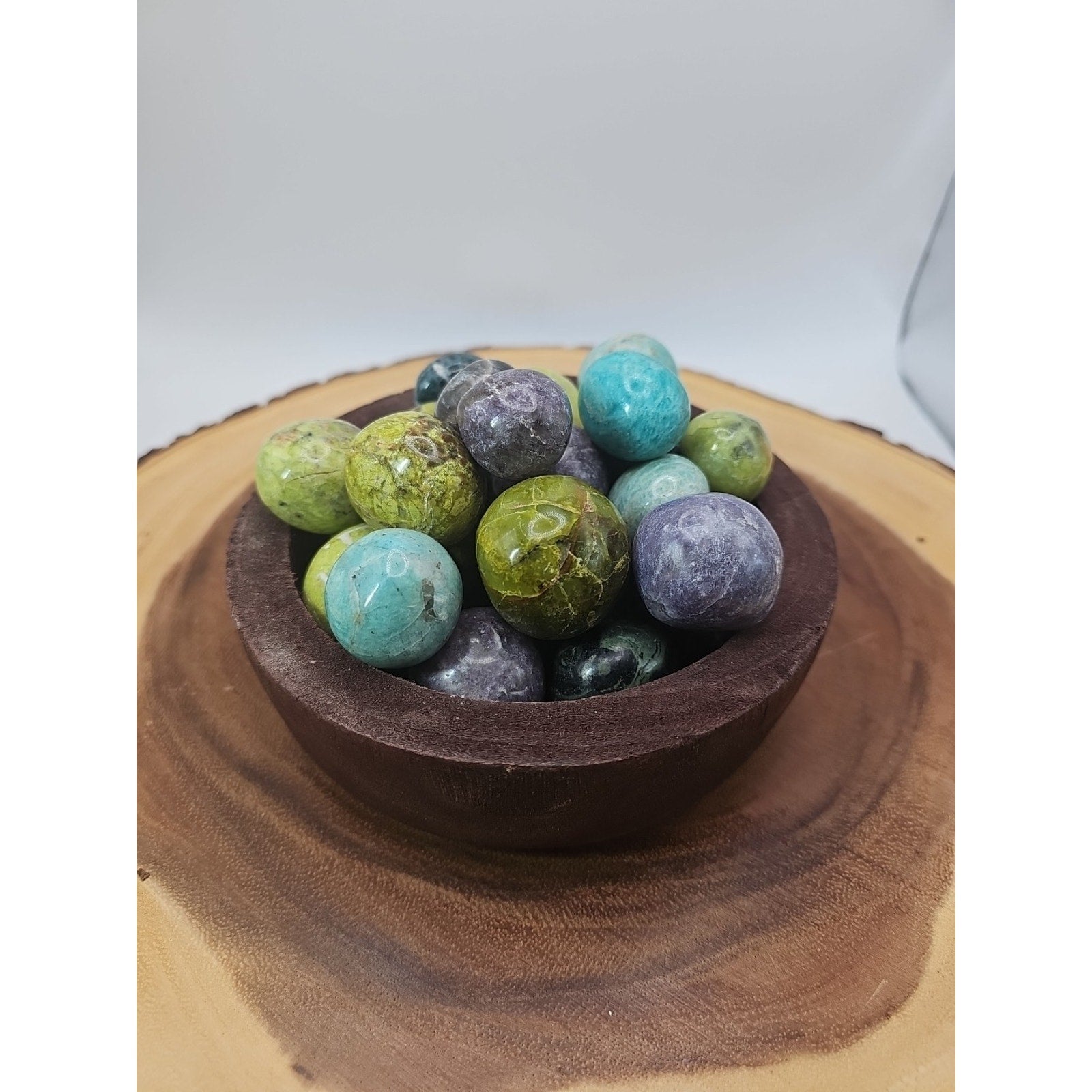 Ocean Jasper Spheres Display Bowl — 2 lbs of Polished Stones | CrystalCloud Company by CrystalCloud Company