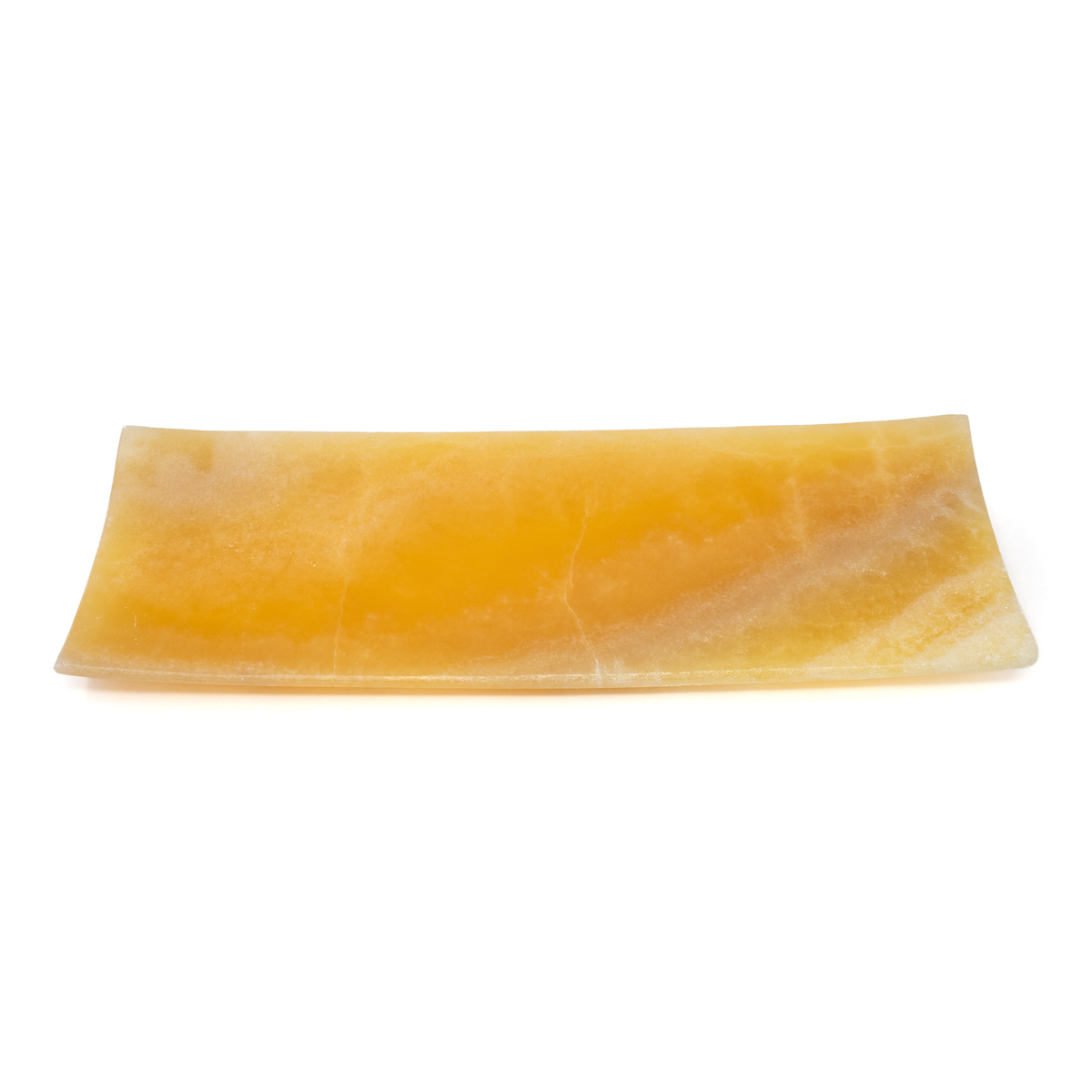 Cosmic Orange Onyx Flat Rectangular Tray Dish
