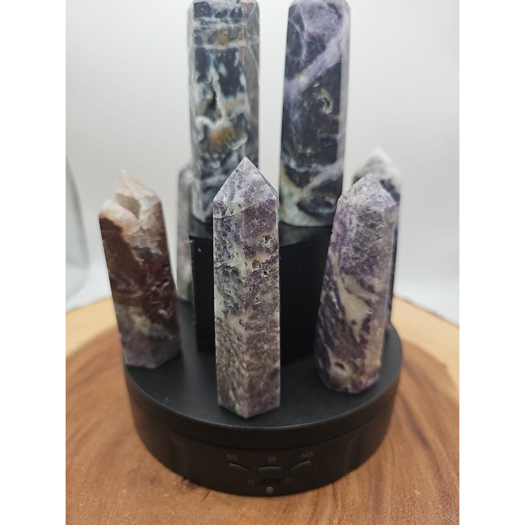 2Pcs Natural Rainbow Fluorite Quartz Crystal Point Tower Polished 4in Tall Avg by CrystalCloud Company