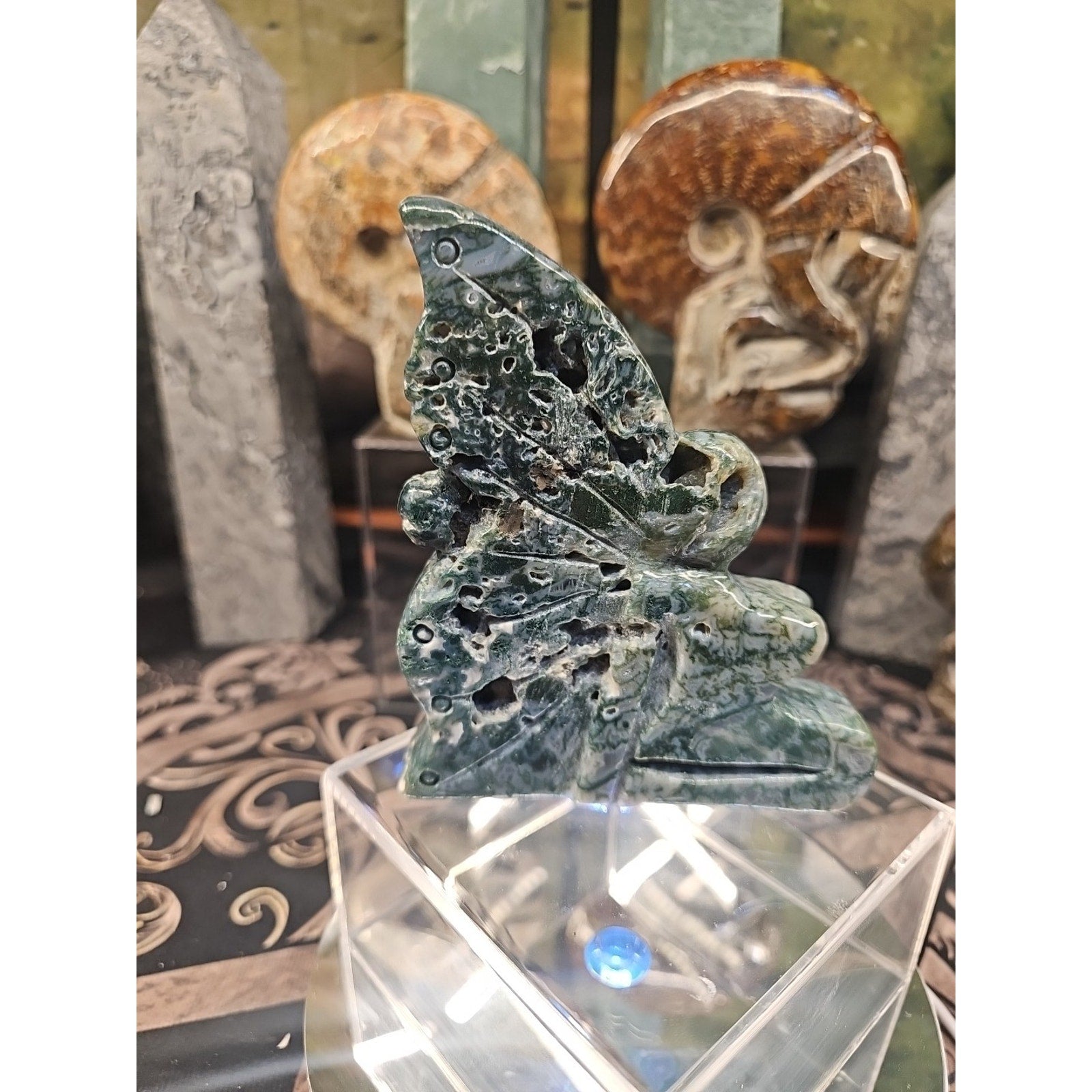 Moss Agate Fairy Guardian .77lb by CrystalCloud Company
