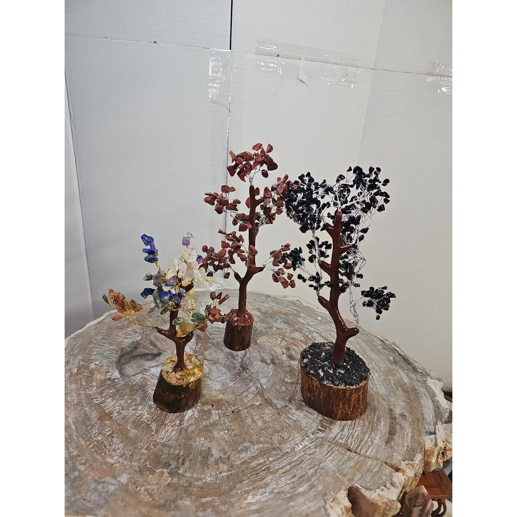 Crystal Gemstone Bonsai Tree — Carnelian, Amethyst & Quartz on Gold Branches | CrystalCloud Company by CrystalCloud Company