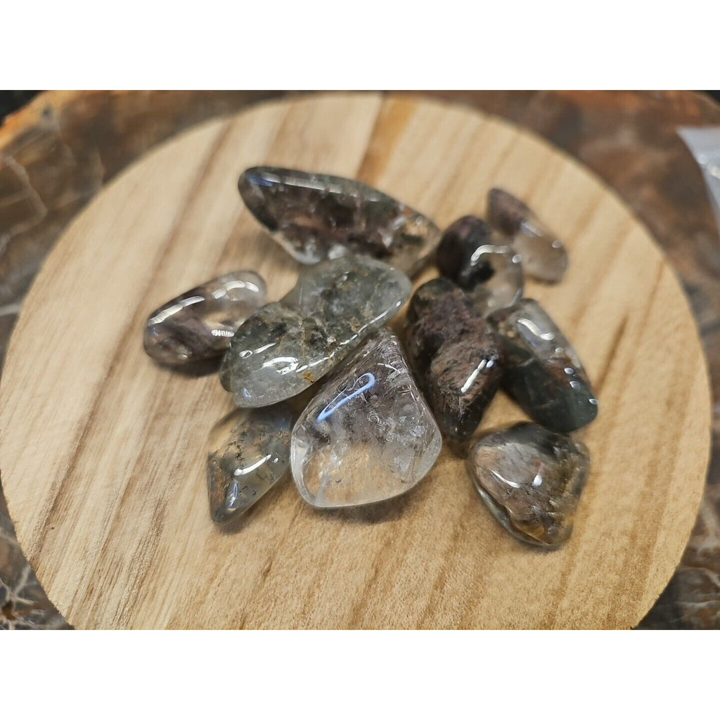 Phantom Ghost Clear Quartz Tumbled Stones — 10-Piece Set, Brazil | CrystalCloud Company by CrystalCloud Company