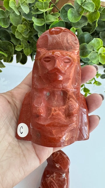 Egyptian Sekhmet Goddess Bust, XL Red Jasper, Choose Your Favorite