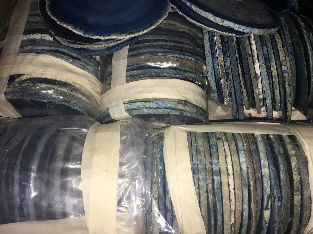 Agate Slice ( 6 - 7 Inches Long ) Size # 7 Grade A Round - Natural Crystal Slab - Polished Sliced Agates Tray Plate Slabs Coaster by Amazing Crystals