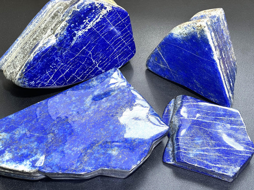 Large Blue Lapis Lazuli Freeform Polished Slab Boulders Carvings Wholesale by Amazing Crystals