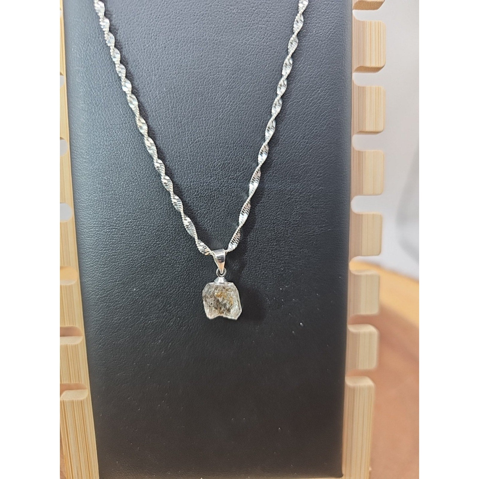 Herkimer diamond necklace W/sterling Silver 925 Chain 16in by CrystalCloud Company