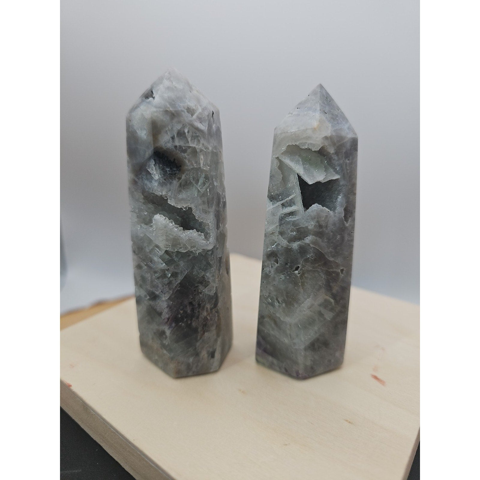 Fluorite Crystal Towers 1 Pair .56lb by CrystalCloud Company