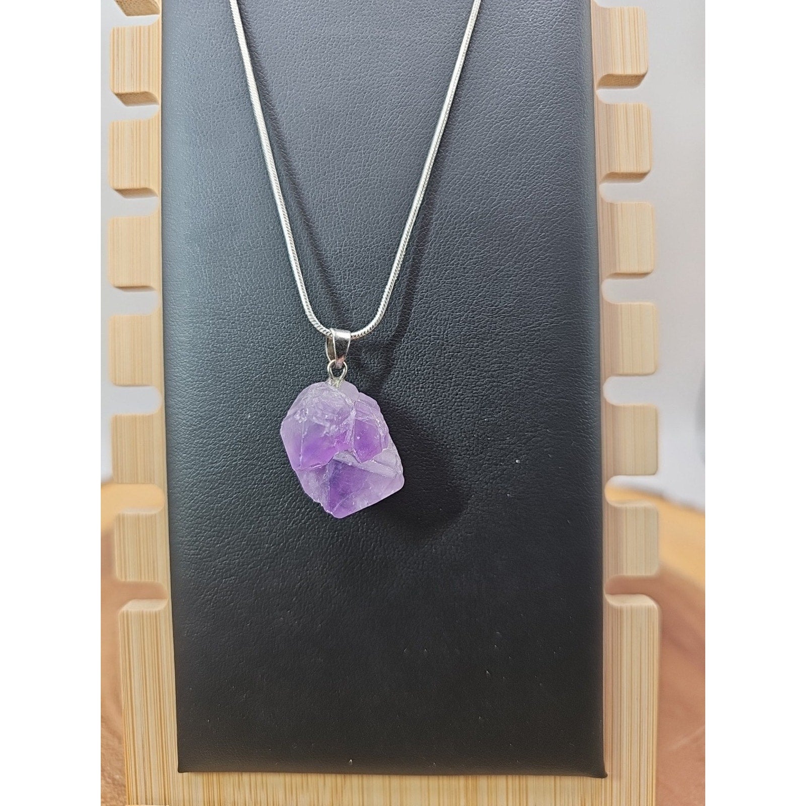 Amethyst necklace sterling silver 925 Chain by CrystalCloud Company
