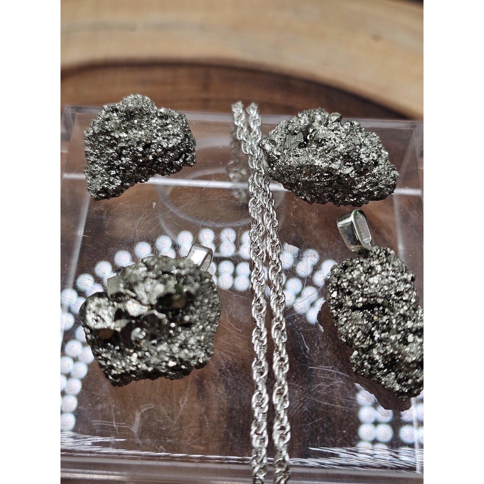 Golden Pyrite Pendant w/silver Chain by CrystalCloud Company