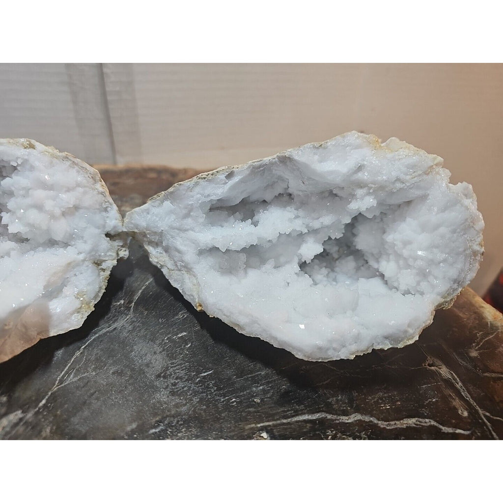 Moroccan Quartz Geode Pair with Display Stands — 3.88 lbs | CrystalCloud Company by CrystalCloud Company