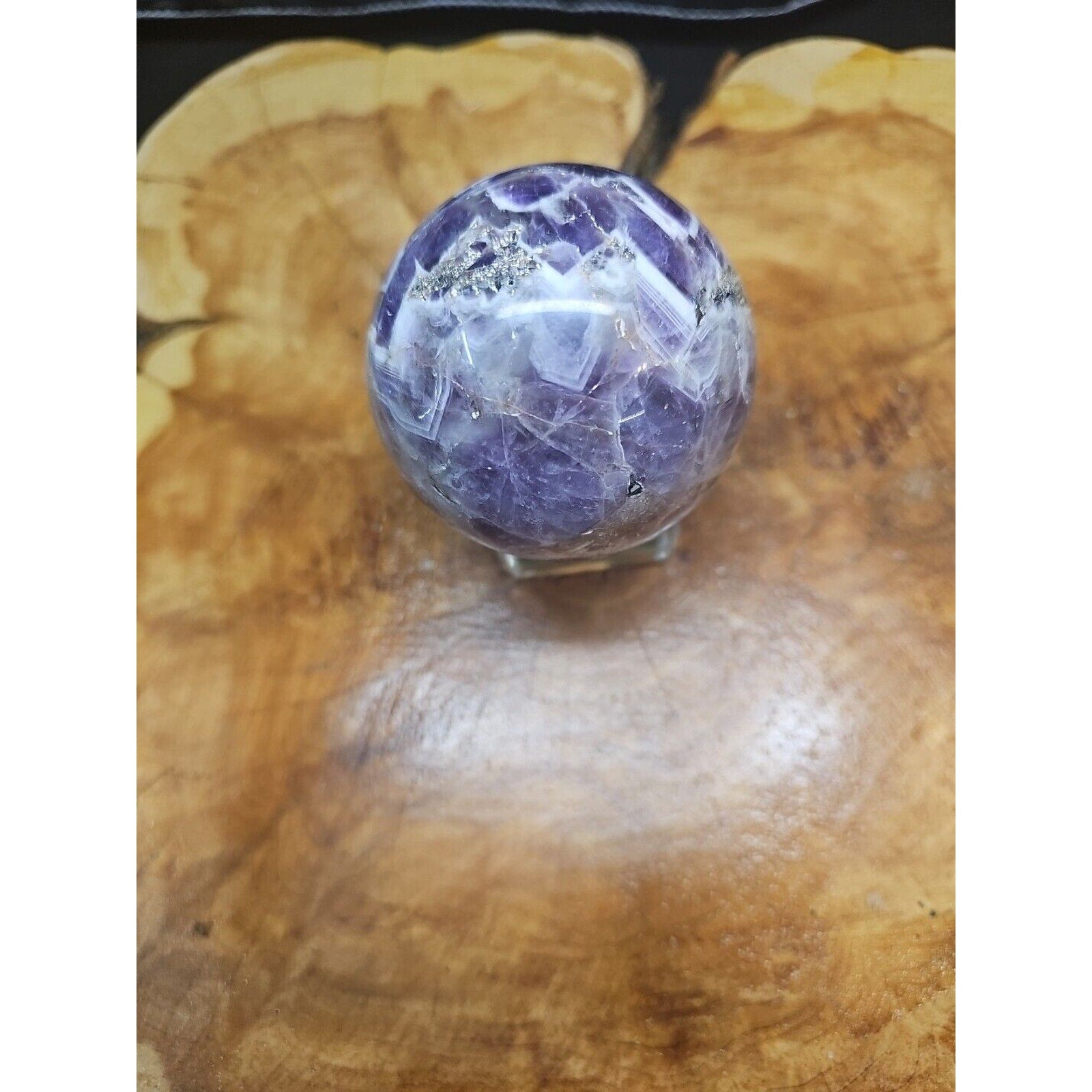 Amethyst Sphere 65mm W/Glass Stand 1lb by CrystalCloud Company