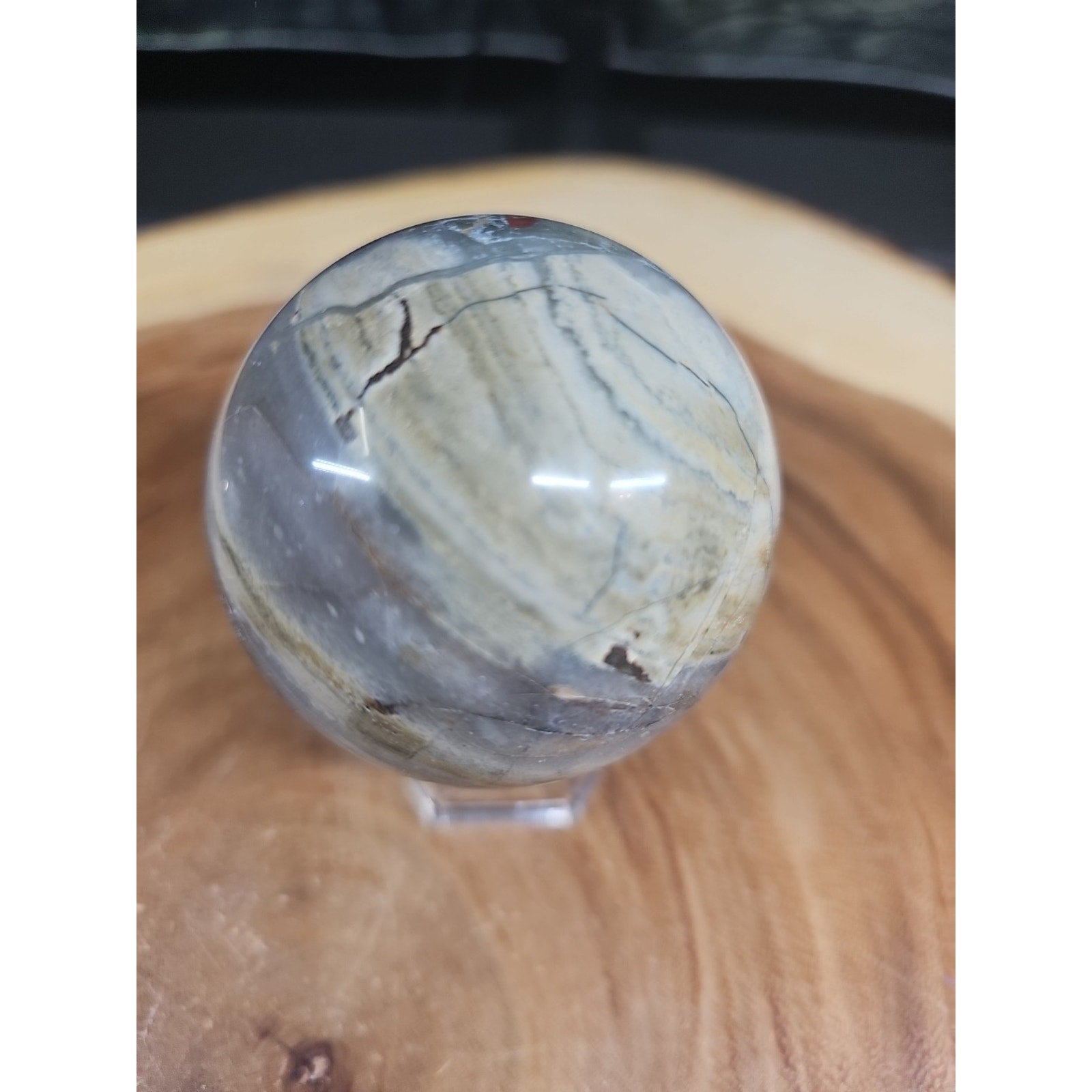 Natural Quartz Crystal Jasper Sphere Ball Polished 63mm &stand by CrystalCloud Company