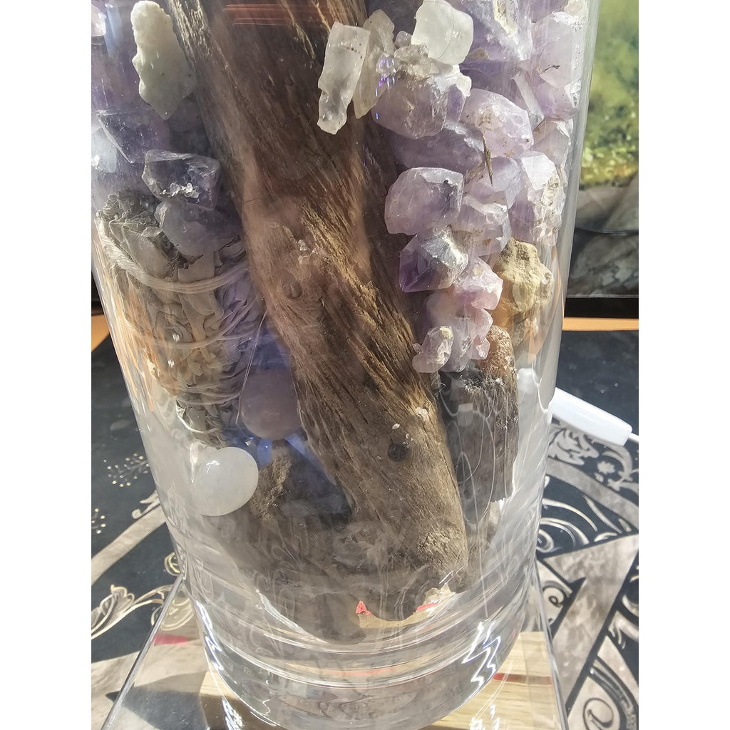 22lb Mixed Crystal Vase Collection - LED Fluorite Sphere & Amethyst | CrystalCloud Company by CrystalCloud Company