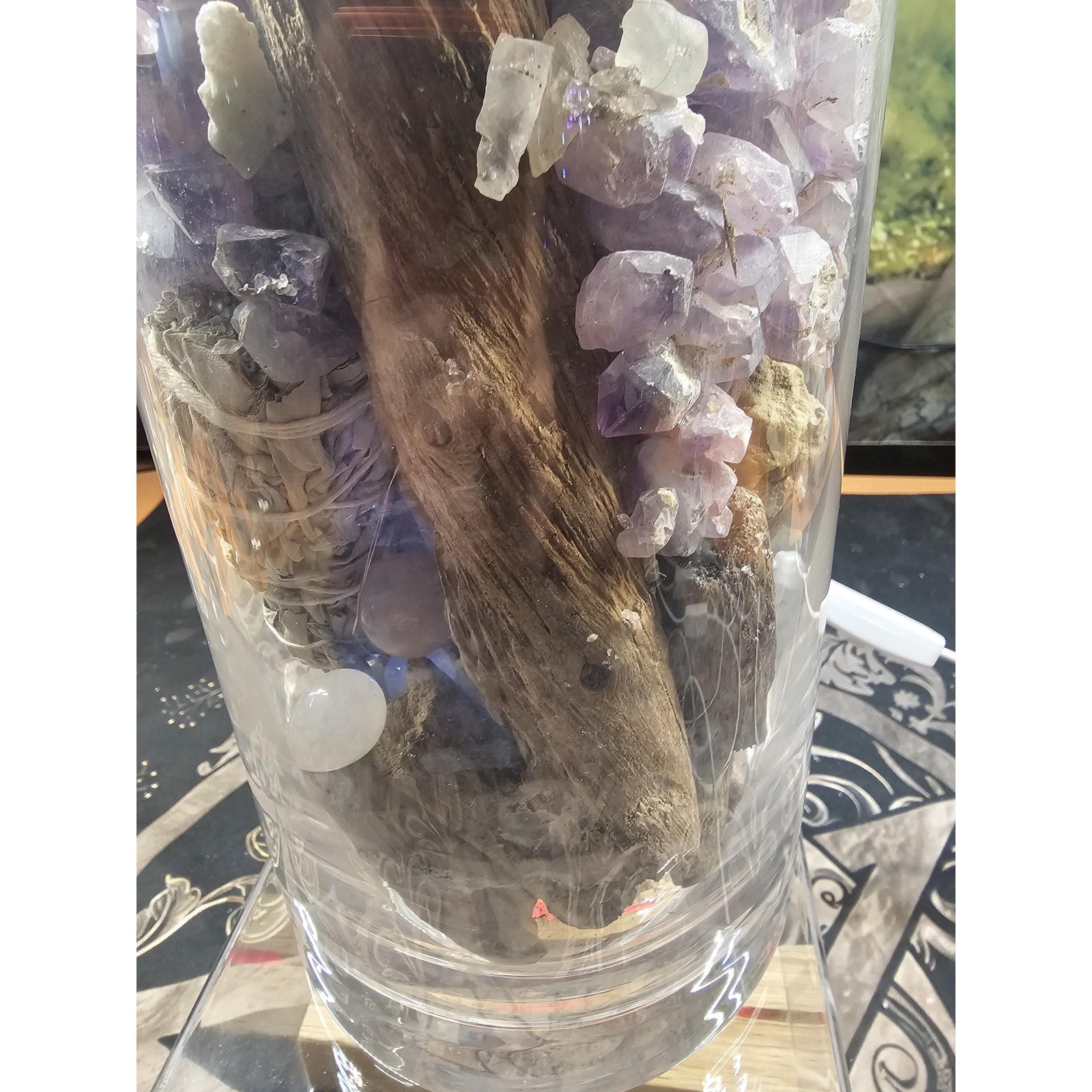22lb Mixed Crystal Vase Collection - LED Fluorite Sphere & Amethyst | CrystalCloud Company by CrystalCloud Company