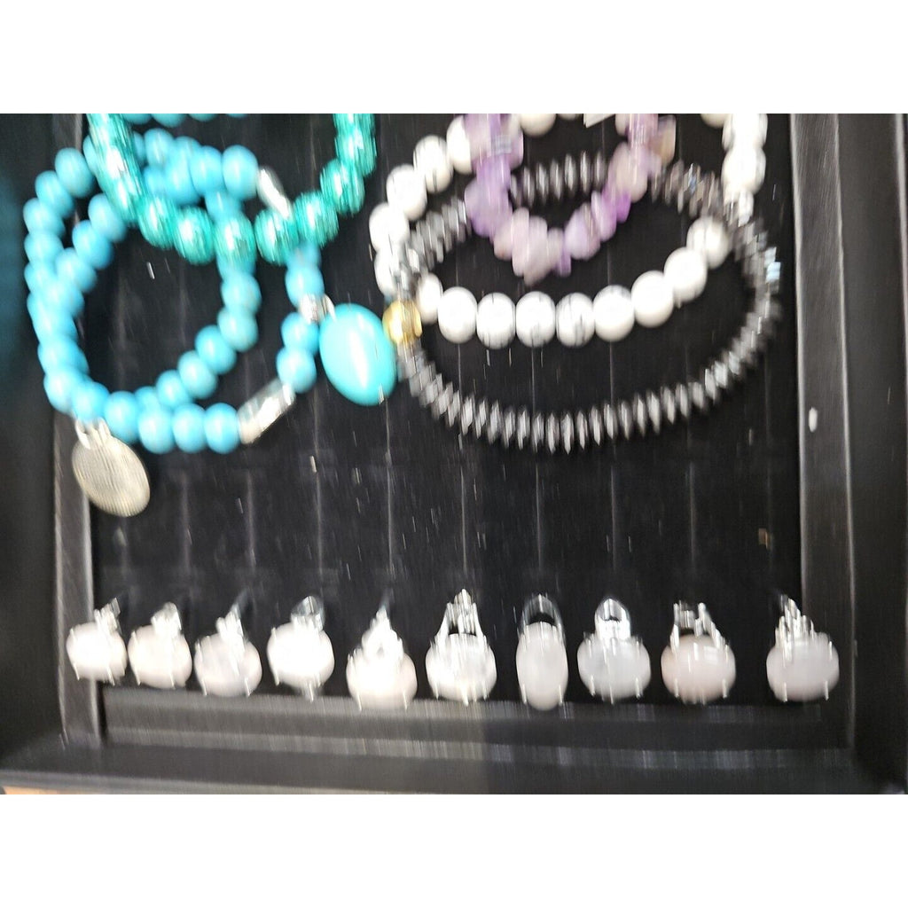 Ring And Bracket Lot 20 Rings Rose Quartz & 10 Natural Stone Bracelets Reseller by CrystalCloud Company