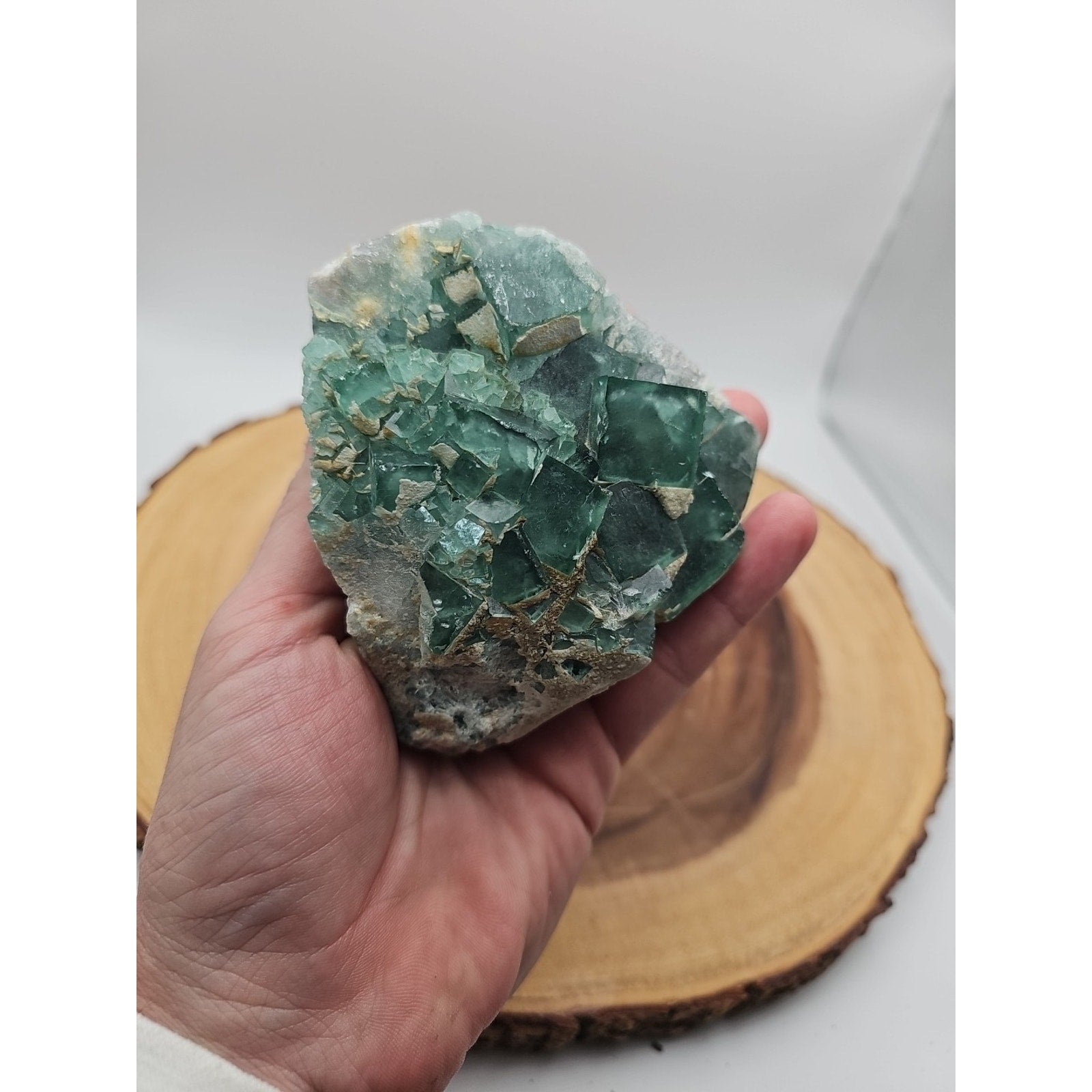 Raw Chunk Fluorite 1.27lb With Stand by CrystalCloud Company