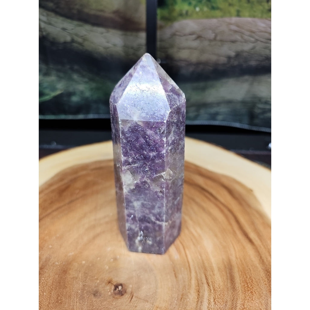 1ea Natural Purple Mica Lepidolite Crystal Point Tower Africa 479g by CrystalCloud Company