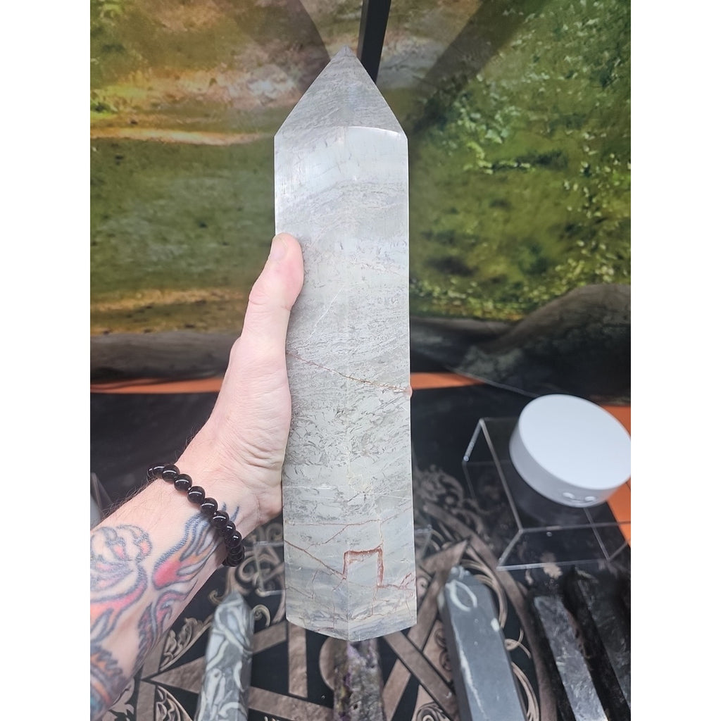6.66lbs 12in Tall Ocean Jasper Crystal Point by CrystalCloud Company