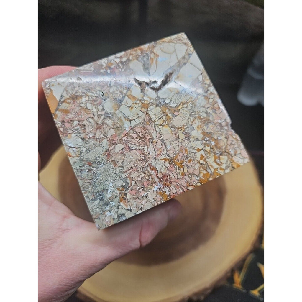 2.83LB 1Pcs Natural Ocean Jasper Onyx Quartz Crystal Geode Square Heptahedron by CrystalCloud Company