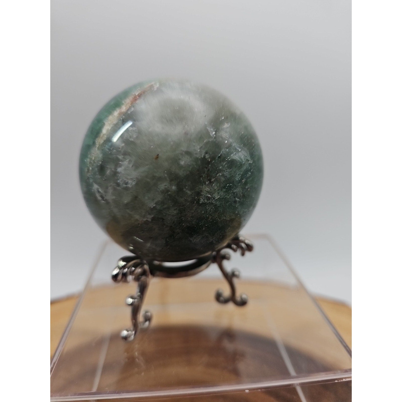 Green Strawberry Quartz 62mm .73lb W/stand by CrystalCloud Company