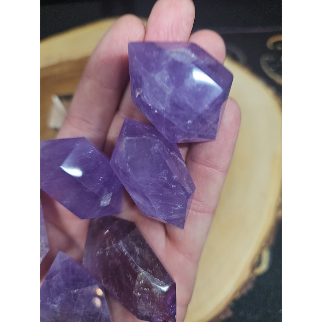 1each Natural Purple Amethyst Quartz Crystal Double Point Wand by CrystalCloud Company