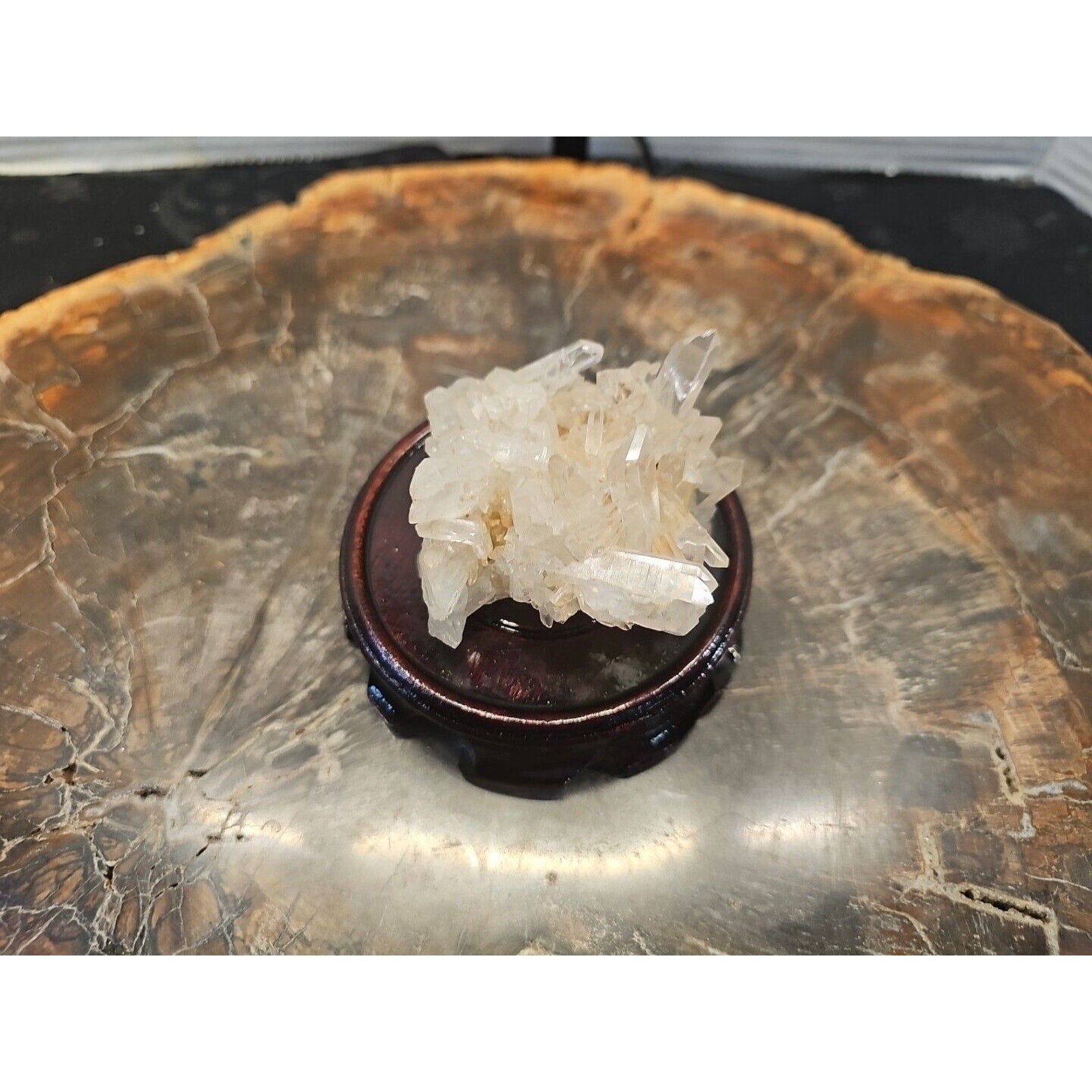 133g Natural Quartz Crystal Cluster with Display Stand - Vitreous Mineral Specimen | CrystalCloud Company by CrystalCloud Company
