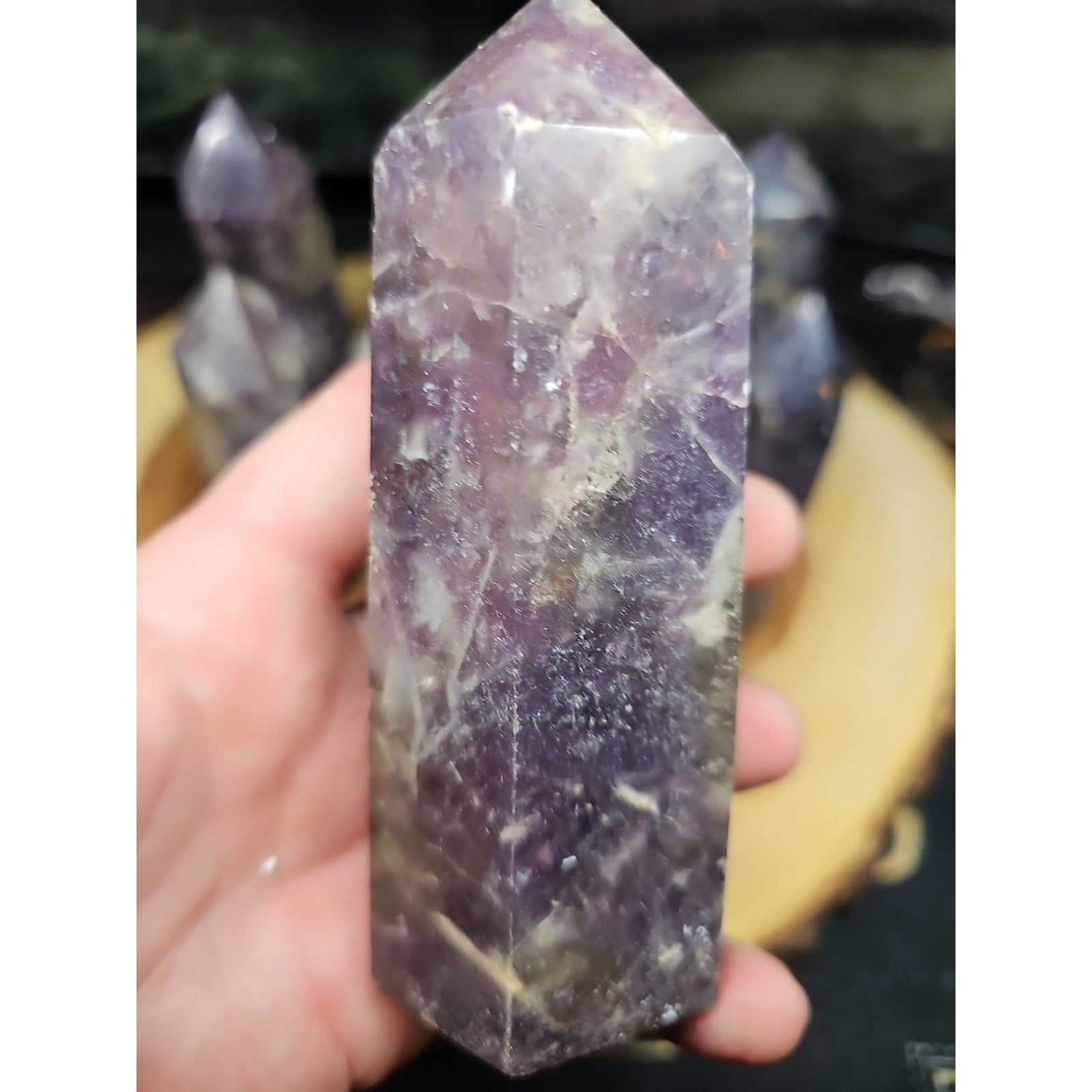 Purple Mica Lepidolite Crystal Tower — 300g–400g, Africa | CrystalCloud Company by CrystalCloud Company