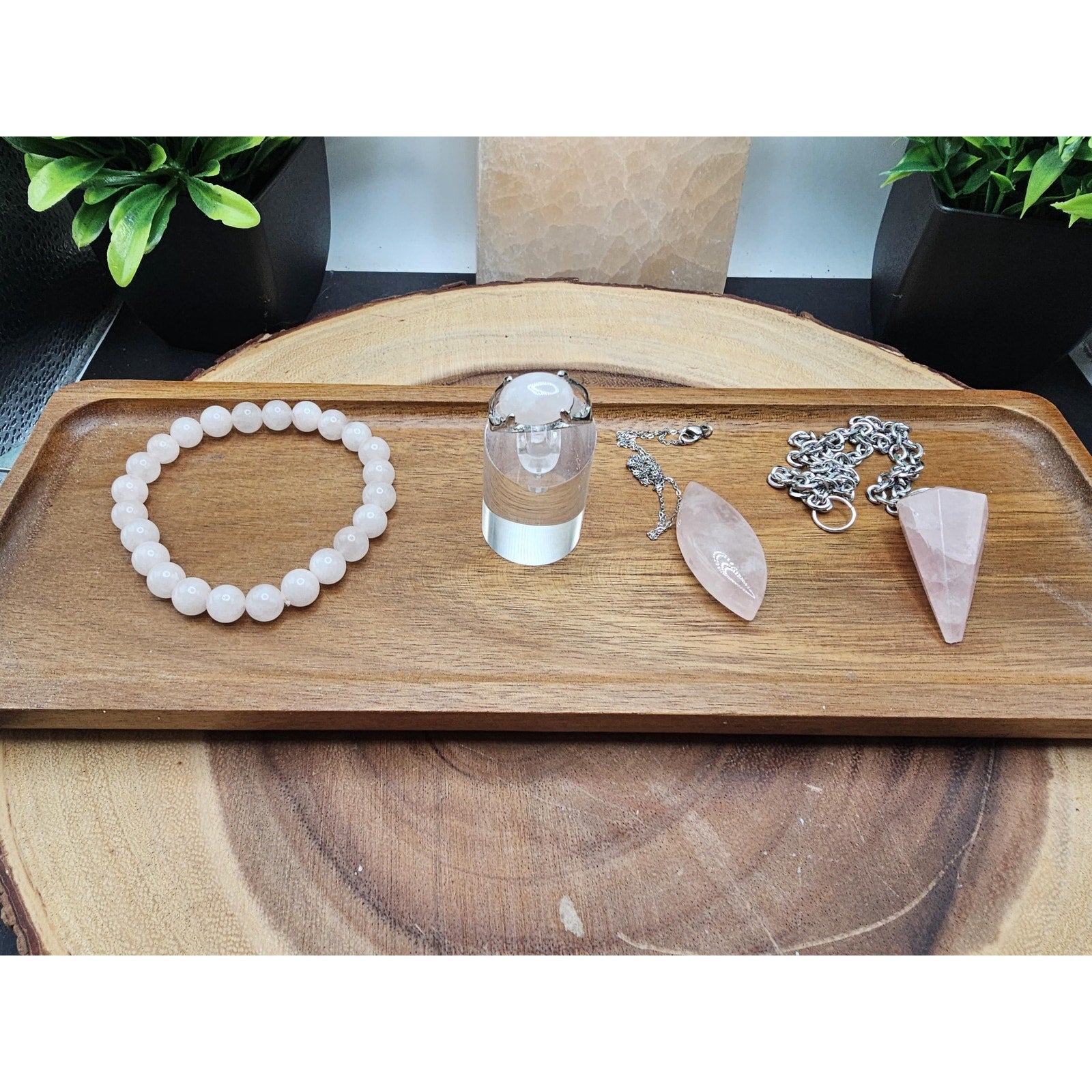 Jewelry Rose Quartz Set by CrystalCloud Company