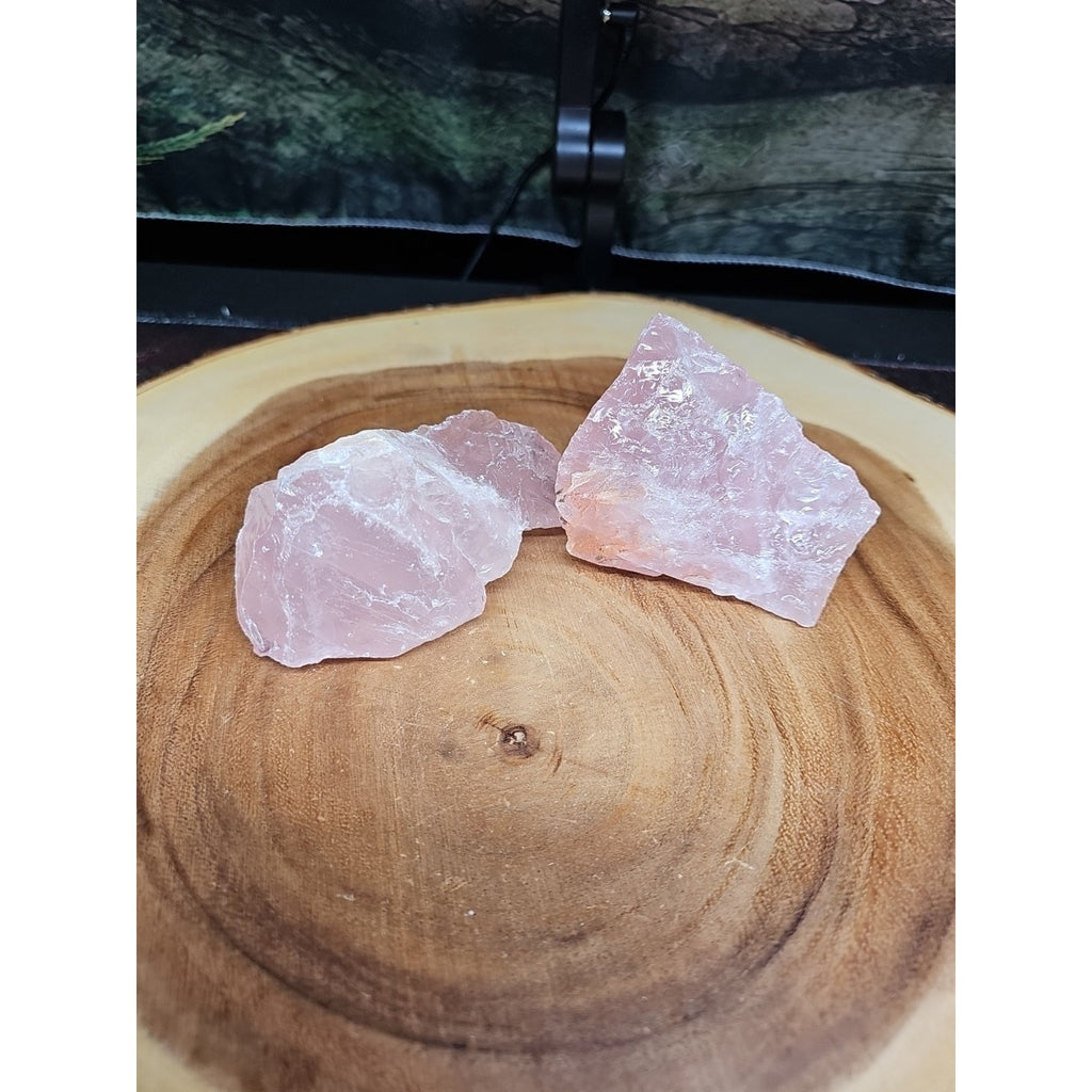 1 Pair Rose Wuartz Raw Chunk 1lb by CrystalCloud Company