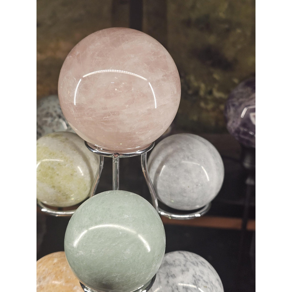 Rose Quartz & Jasper Spheres by CrystalCloud Company
