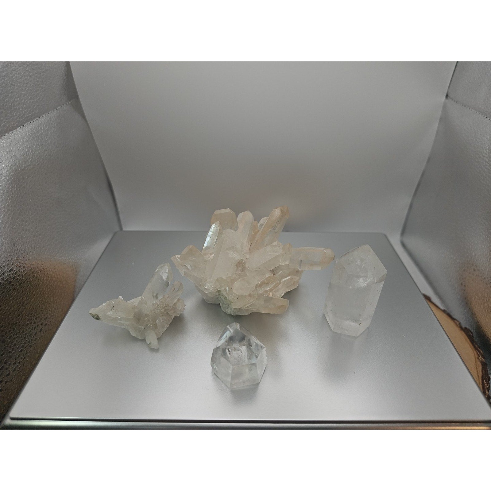 Quartz Crystal Cluster .97lb 4pcs by CrystalCloud Company