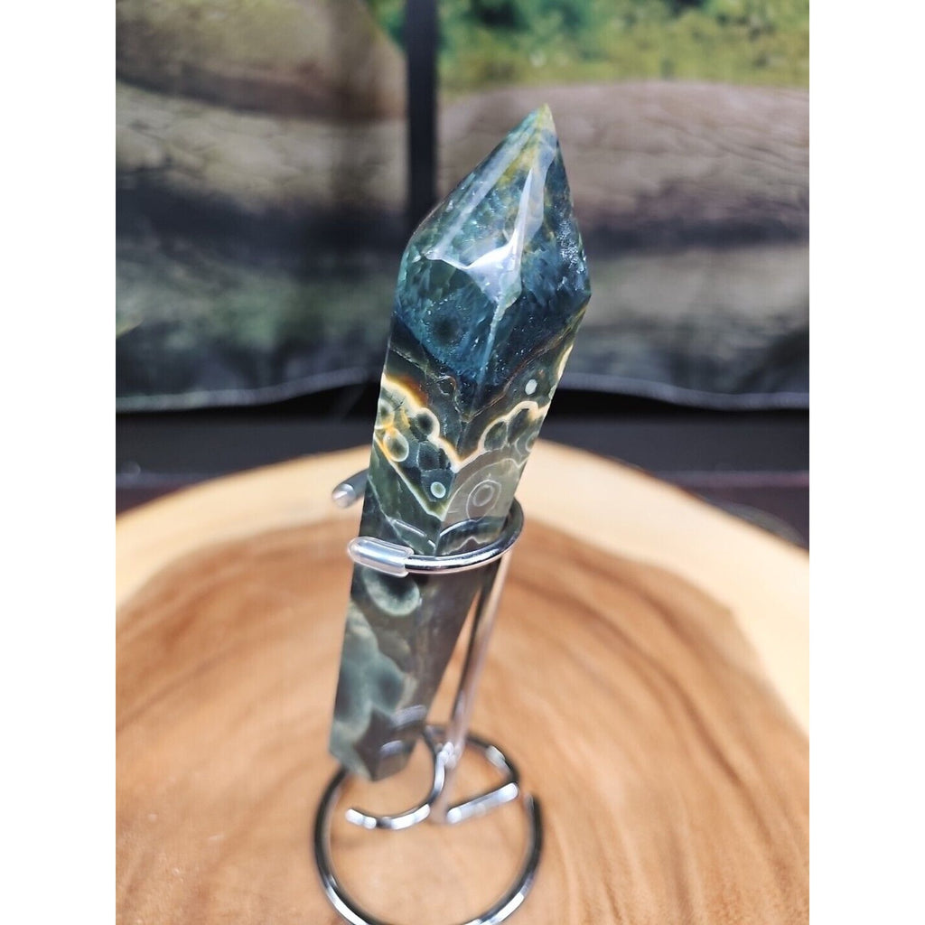Moss Agate Generator W/Stand 220grams by CrystalCloud Company