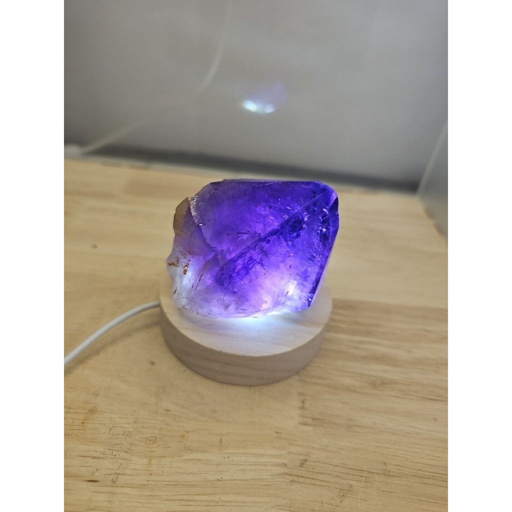 Natural Amethyst Backbone Scepter Crystal with LED — 294g Mineral Specimen | CrystalCloud Company by CrystalCloud Company