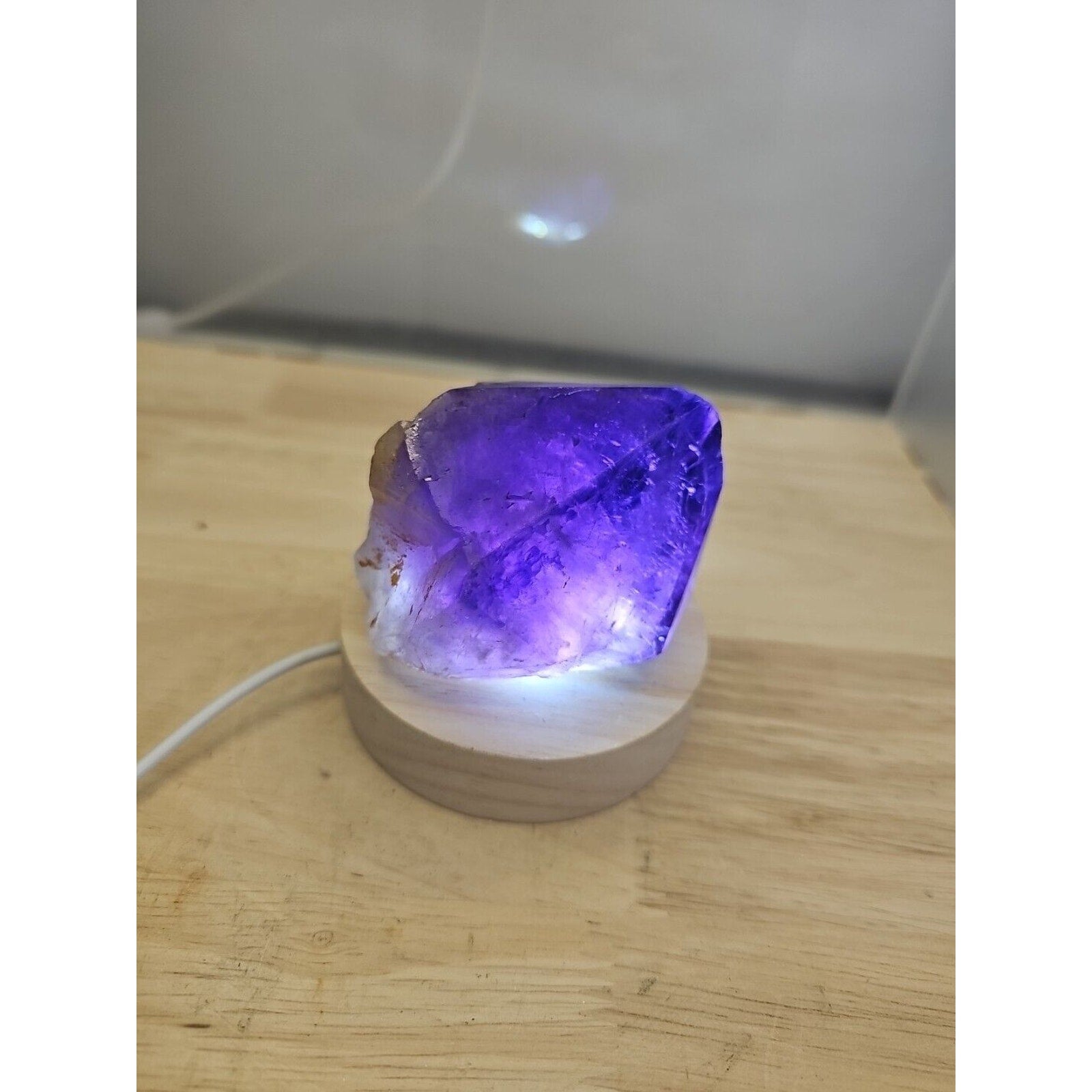Natural Amethyst Backbone Scepter Crystal with LED — 294g Mineral Specimen | CrystalCloud Company by CrystalCloud Company