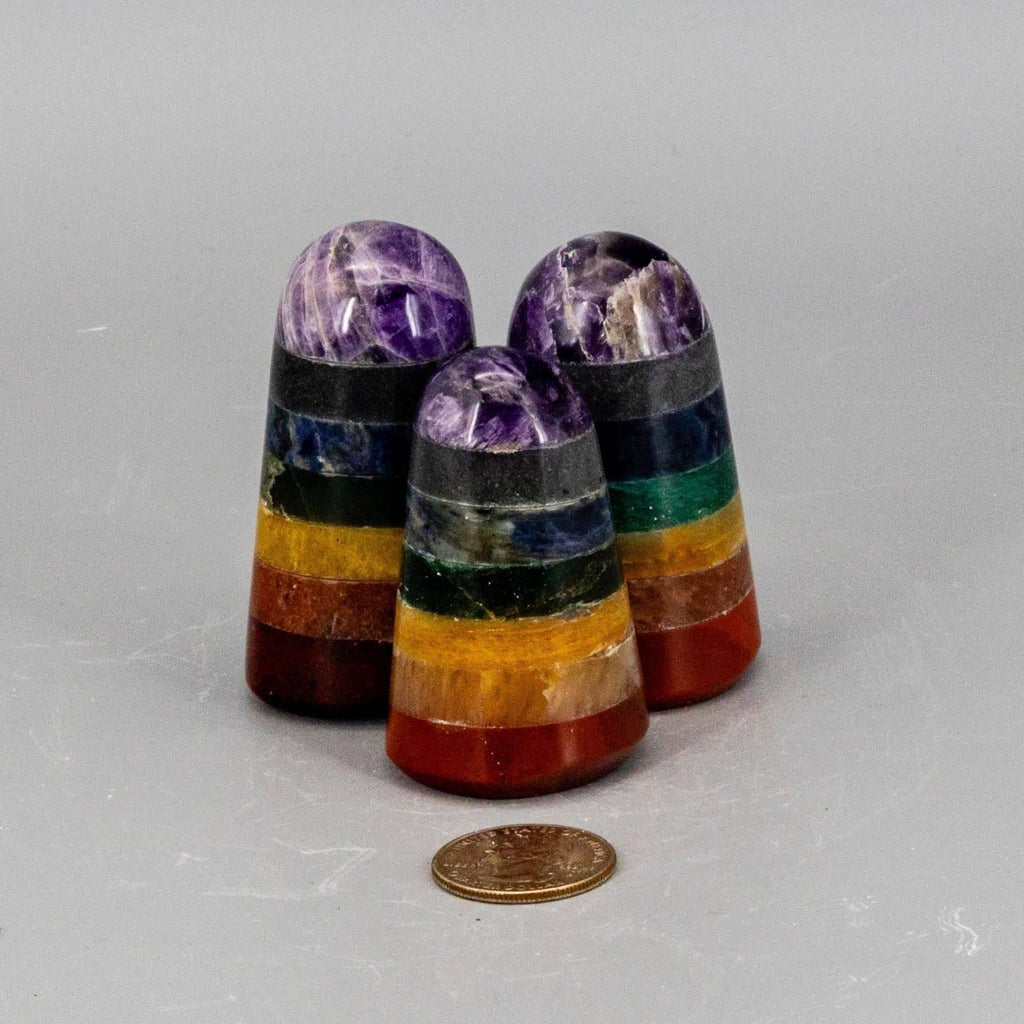 7 Chakras Crystal Pillar Natural Gemstone Full Spectrum