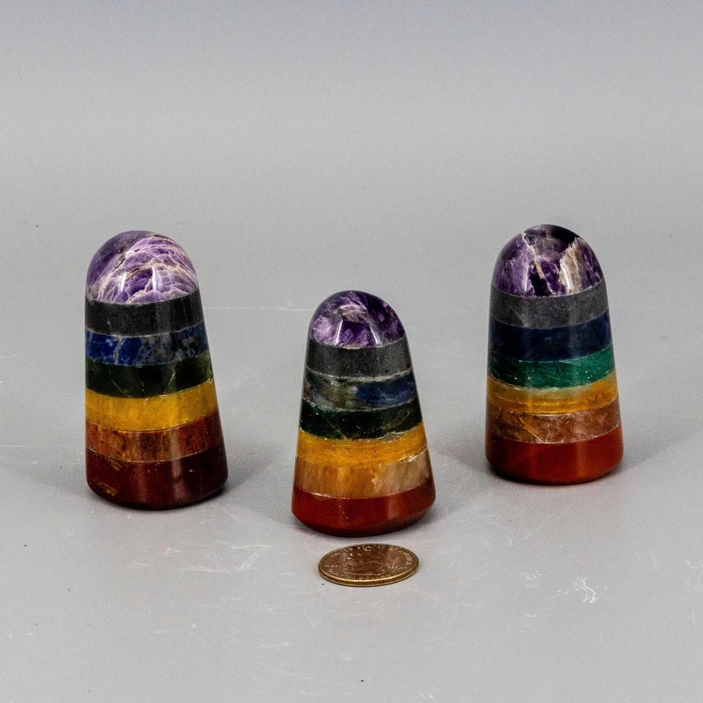 7 Chakras Crystal Pillar Natural Gemstone Full Spectrum